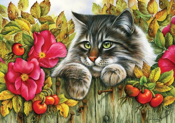 KS Puzzle 1000 Parça  Rose Hedge Güllü Çit - Resim 2