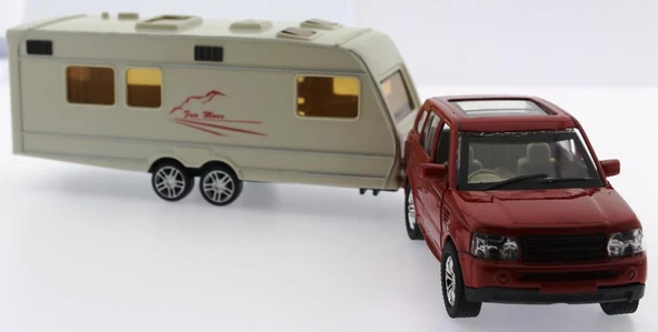 Kırmızı Metal Araçlı Karavan Mk1021 - Resim 4