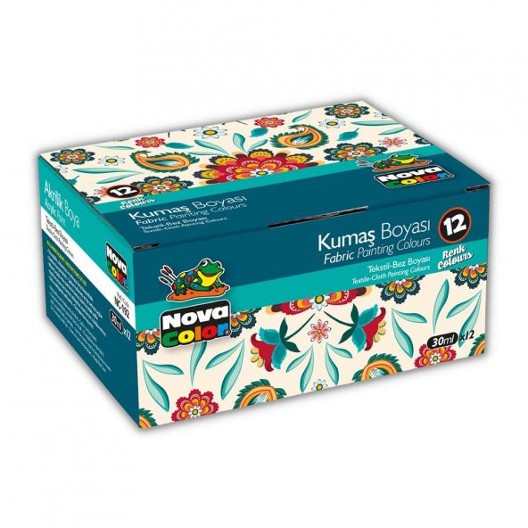 Kumaş Boyası 12 Renk 30 Ml Tişört Çanta Tekstil Boyası 12 li 30 ml 1 Paket ürün görseli 1