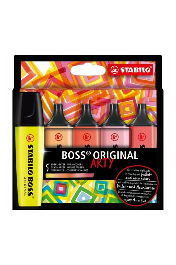 Stabilo Boss Original Arty Sıcak Renkler İşaretleme Kalem Seti 5'li ürün görseli 1