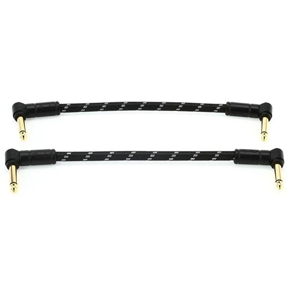 Fender Deluxe 2-Pack L/L Uçlu 15cm Siyah Tweed Patch Kablosu - Resim 2
