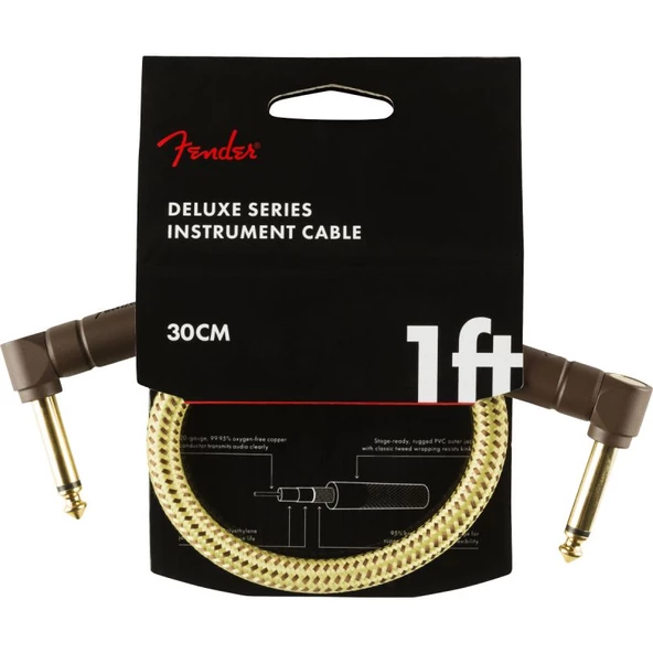 Fender Deluxe L/L Uçlu 30cm Tweed Patch Kablosu ürün görseli 1