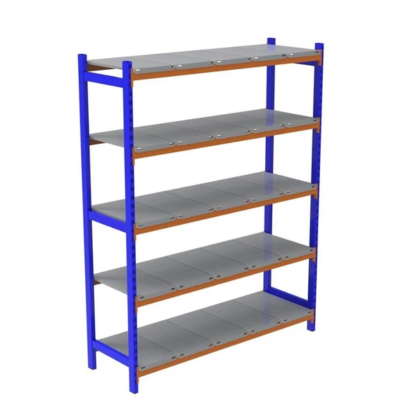 5 Katlı Depo Rafı - 300-350 Kg Taşıma Kapasiteli Hafif Rack Raf  60x150x200 cm ürün görseli 1