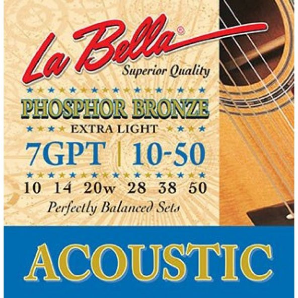 La Bella 7GPT Akustik Gitar Teli (10-50) ürün görseli 1