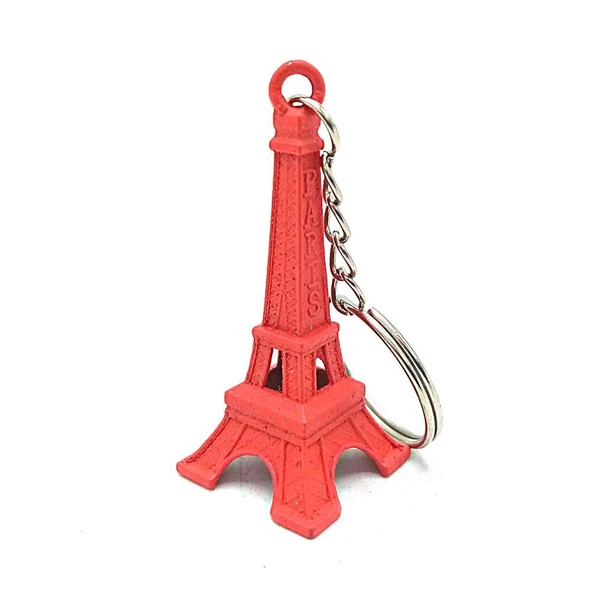 Paris Eyfel Kulesi 3D Metal Anahtarlık Kırmızı ürün görseli 1