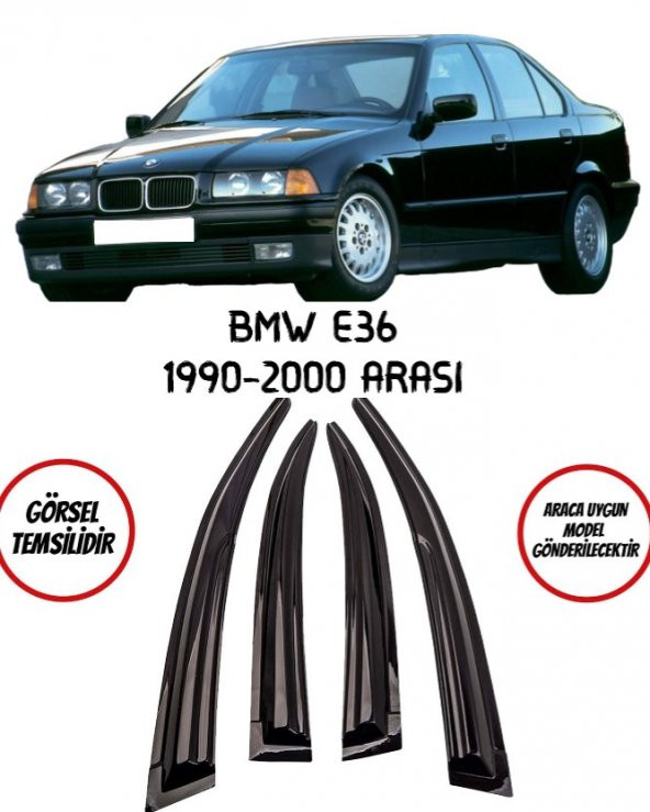 Bmw E36 19902000 Arası  Cam Rüzgarlık 4lü Takım ürün görseli 1
