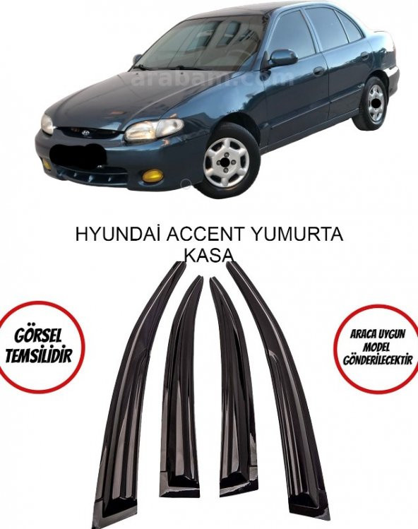 Hyundai Accent Cam Rüzgarlığı 4lü 1998-2003 Arası ürün görseli 1