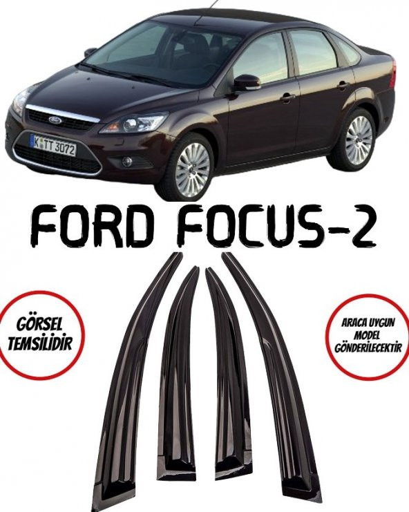 Ford Focus 2 Cam Rüzgarlığı 4lü 2004-2010 Arası ürün görseli 1