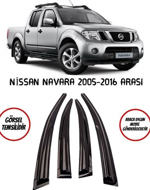 Nissan Navara 2005-2016 Cam Rüzgarlığı 4lü ürün görseli 1