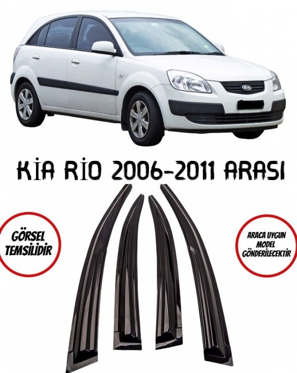 Kia Rio HB 2006-2011 Arası Cam Rüzgarlığı 4lü Takım ürün görseli 1