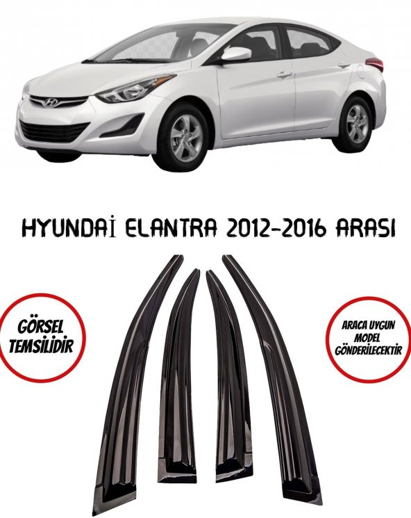 Balp Hyundai Elentra 2013-2016 Arası Cam Rüzgarlık 4 Lü Takım ürün görseli 1