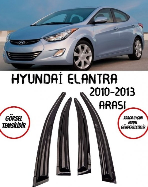 Hyundai Elantra 2010-2013 Cam Rüzgarlık 4 lü Takım ürün görseli 1