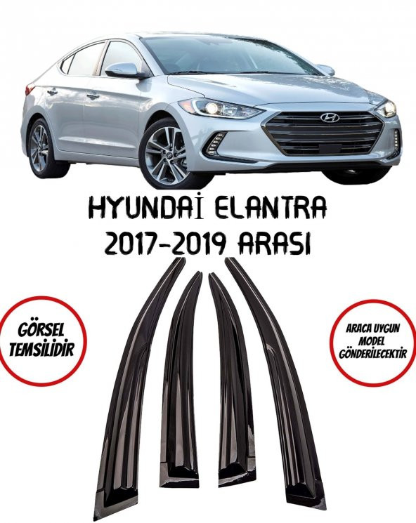 Hyundai Elantra 2017-2019 Arası Cam Rüzgarlığı 4lü Takım ürün görseli 1