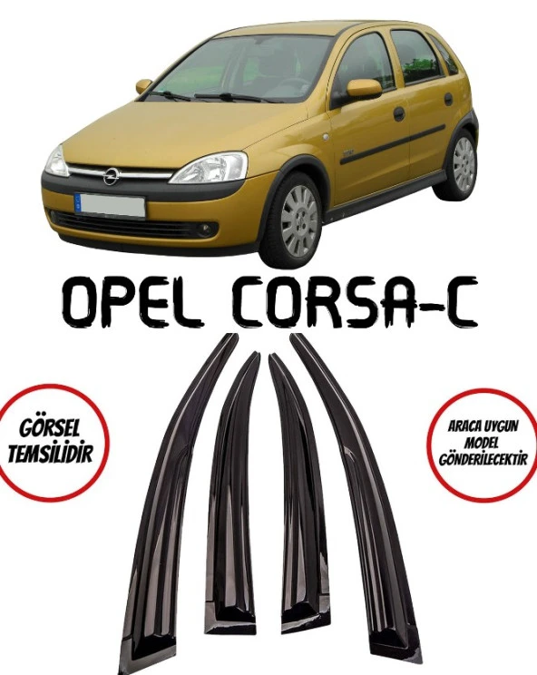 Opel Corsa C Cam Rüzgarlığı 4lü 2001-2007 Arası ürün görseli 1