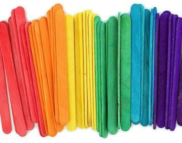 Kraf Kids Ahşap Çubuk Renkli Küçük 50li KK171 ürün görseli 1