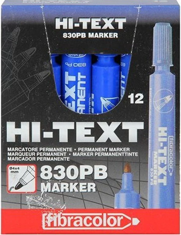 Hi-Text 830PB Yuvarlak Uç Koli Kalemi 12li Mavi ürün görseli 1