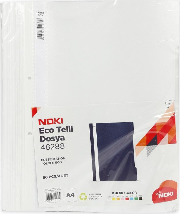 Noki Telli Dosya Eco 4828 Beyaz 50li Paket ürün görseli 1