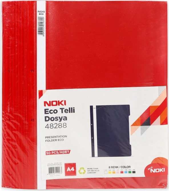 Noki Telli Dosya Eco 4828 Kırmızı 50li Paket ürün görseli 1