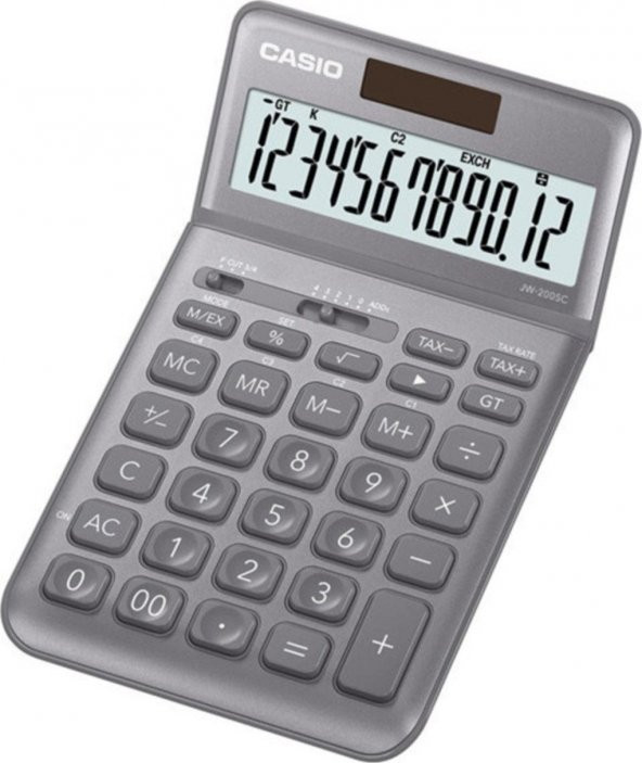 Casio JW-200SC-GY Masaüstü 12 Hane Hesap Makinesi ürün görseli 1