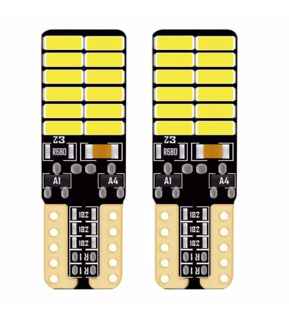 2 Adet MAVİ Renk T10 Dipsiz Led Ampul 24 LEDLİ Park Ampulü Gündüz Farı Yüksek Işık Güçlü ürün görseli 1