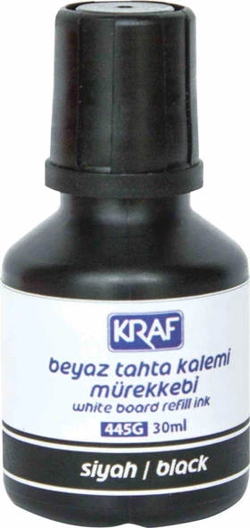 Kraf Beyaz Tahta Kalem Mürekkebi 30Ml Siyah 445G ürün görseli 1