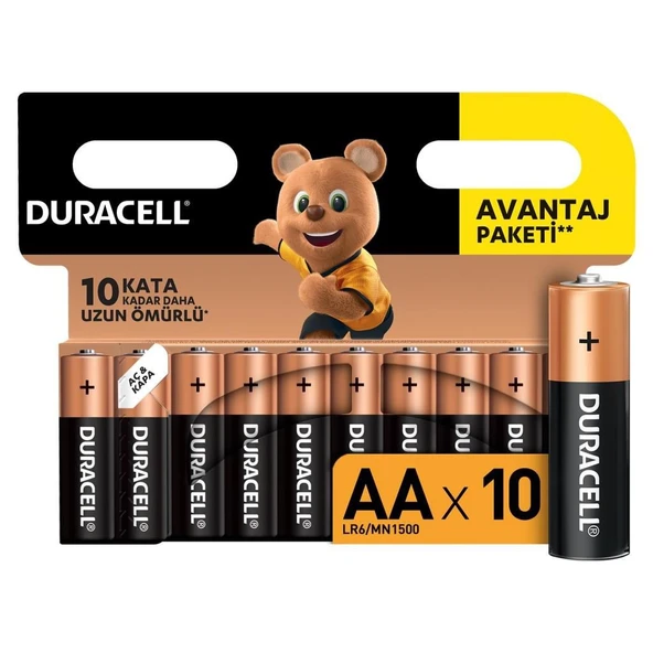 Duracell LR6/MN1500 Blister AA Kalem Pil 10lu ürün görseli 1