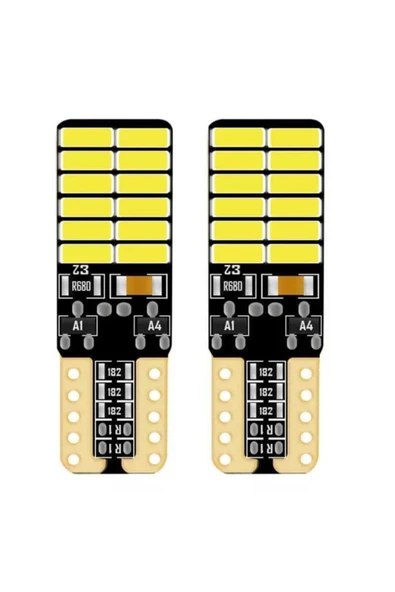 Beyaz Renk 24 Ledli 2 Adet T10 Dipsiz Led Ampul Park Ampulü Yüksek Işık Güçlü CANBUSLÜ ürün görseli 1