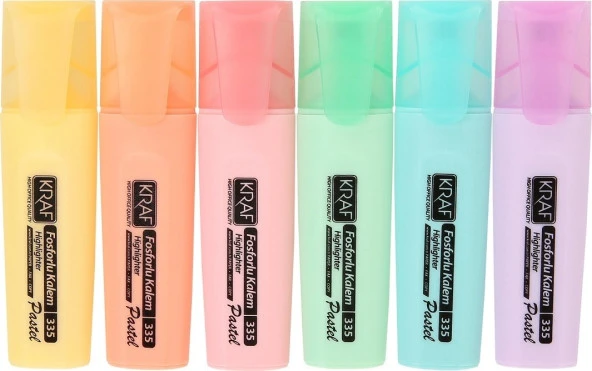 Kraf Fosforlu Kalem Pastel 6lı ürün görseli 1
