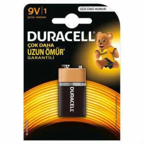 Duracell 6LR61/MN1604 Alkalin 9V Pil ürün görseli 1