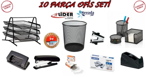 10 PARÇA MASA ÜSTÜ OFİS SETİ ÜCRETSİZ KARGO ürün görseli 1