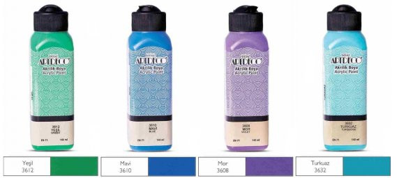 ARTDECO AKRİLİK BOYA 140 ML SOĞUK RENKLER 4LÜ ÜCRETSİZ KARGO ürün görseli 1