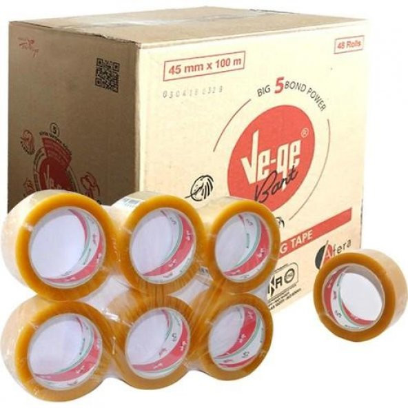 Ve-ge Koli Bandı 45X100 Şeffaf Aslan 48 Adet ürün görseli 1