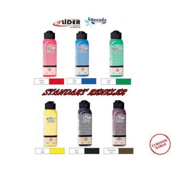 ARTDECO AKRİLİK BOYA 140 ML STANDART RENKLER 6LI ÜCRETSİZ KARGO ürün görseli 1
