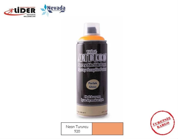 ARTDECO AKRİLİK SPREY BOYA 400 ML NEON TURUNCU Y-400-920 ürün görseli 1