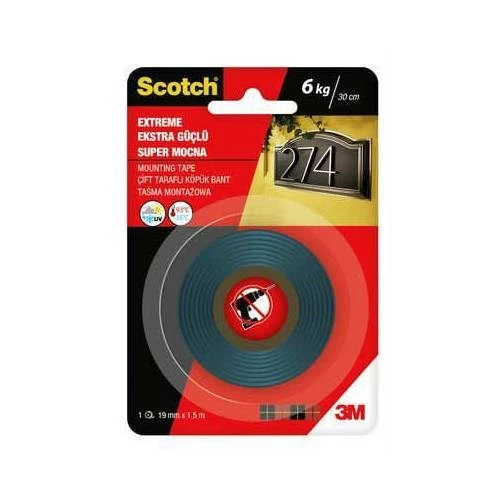 3M SCOTCH 4002 EKSTRA GÜÇLÜ ÇİFT TARAFLI KÖPÜK BANT 19 MM X 1,5 M ürün görseli 1