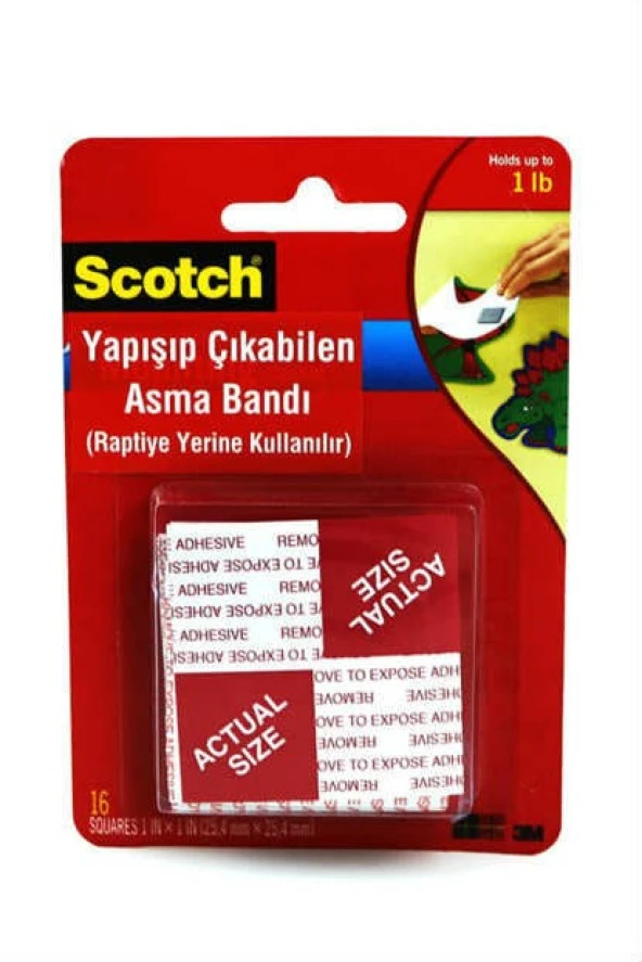 3M SCOTCH 108 ÇİFT TARAFLI YAPIŞIP ÇIKABİLEN ASMA BANDI 25,4MM ürün görseli 1