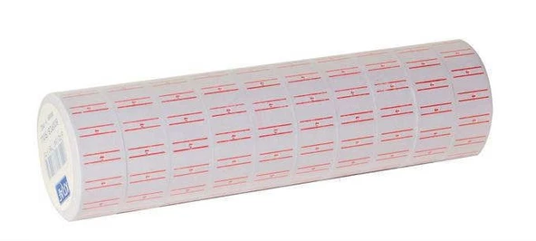 KRAF MOTEX FİYAT ETİKETİ BEYAZ ÇİZGİLİ 12 X 21MM ÜCRETSİZ KARGO ürün görseli 1