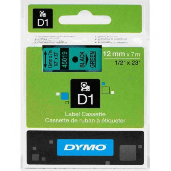 Dymo D1 Şerit 12MM X 7M Yeşil / Siyah 720590 45019 ürün görseli 1