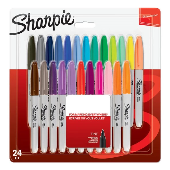 Sharpie Fine Permanent Markör 24lü Karışık Renk Ücretsiz Kargo - Resim 2