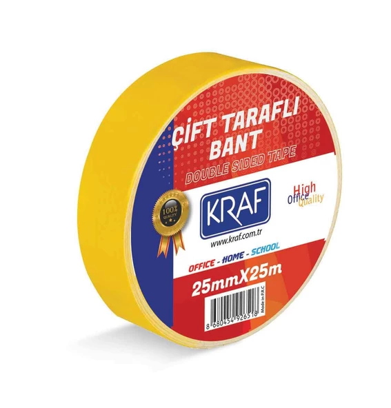 KRAF ÇİFT TARAFLI BANT 25MM X 25 METRE ürün görseli 1