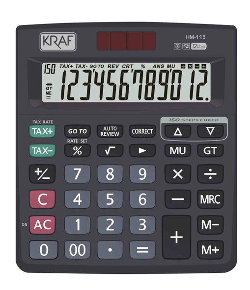 Kraf Tax Hm-115 Hesap Makinesi Masaüstü 12 Hane ürün görseli 1
