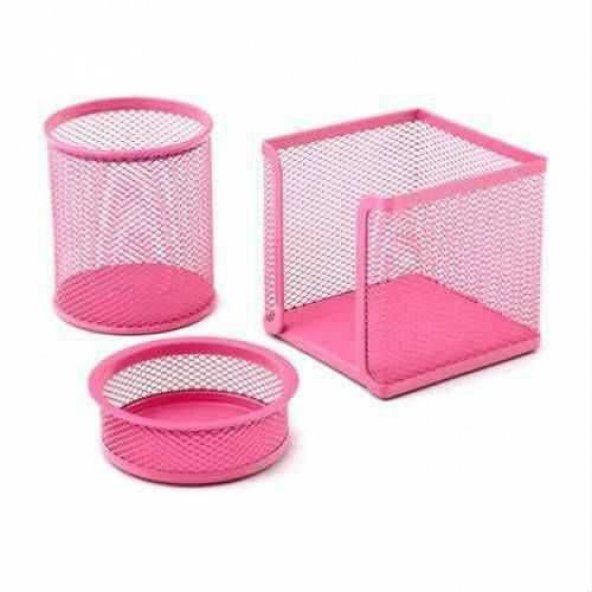 3 LÜ METAL KALEMLİK SETİ PERFORE PEMBE ÜCRETSİZ KARGO ürün görseli 1