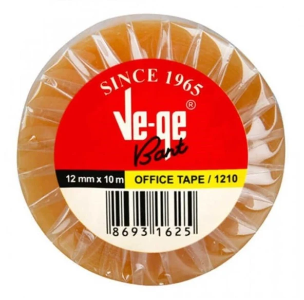 VEGE OFİS BANT 12MM X 10M (1 KUTU 24 ADET) ürün görseli 1