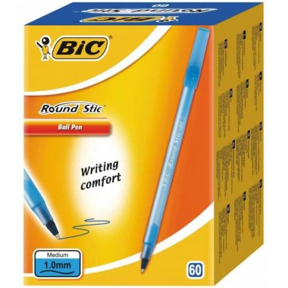 Bic Round Stic Tükenmez Kalem Siyah- Mavi-Kırmızı- 60Lı Paket ürün görseli 1