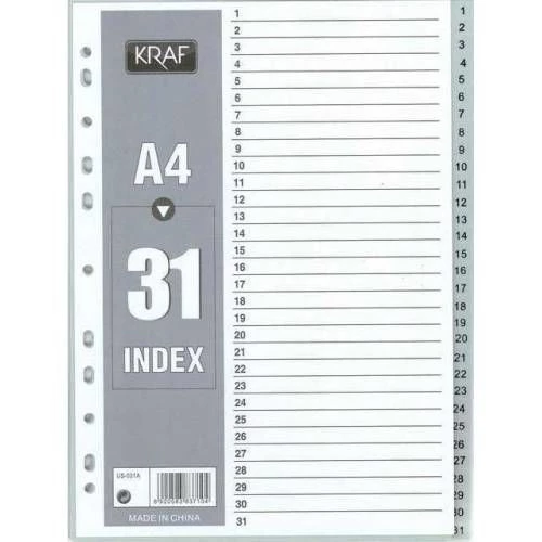 Kraf Dosya Ayracı Seperatör 1-31 Rakam A4 ürün görseli 1