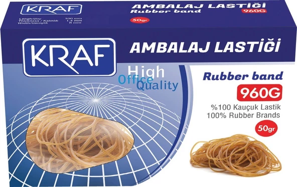 Kraf Ambalaj Lastiği 100 Kauçuk 50Gr 960G ürün görseli 1