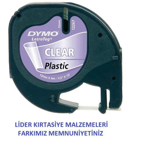 Dymo Letratag Plastik Etiket Şeffaf 12268 ürün görseli 1