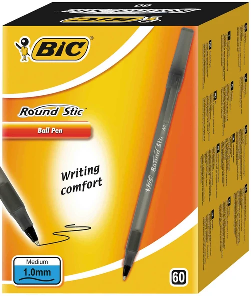 Bic Round Stic Tükenmez Kalem Siyah 60lı Paket Ücretsiz Kargo ürün görseli 1