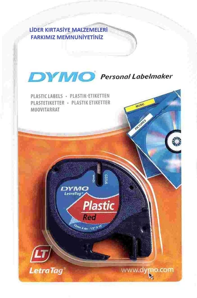 Dymo Letratag Plastik Etiket Kırmızı 59424 ürün görseli 1
