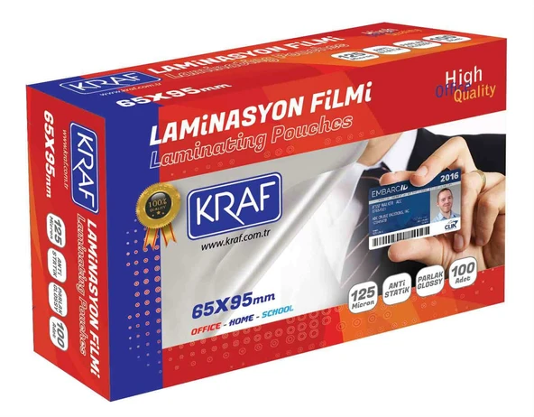 LAMİNASYON FİLMİ 65 x 95mm 125MIC 100LÜ ürün görseli 1